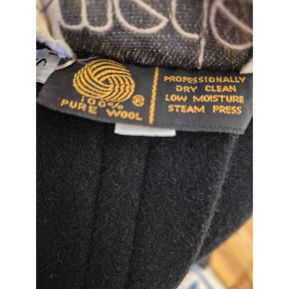 Merle VTG 100% Wool Double Breasted Coatigan Lightweight Overcoat Black sz S - Picture 6 of 7